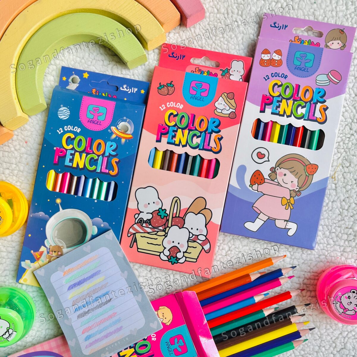 مدادرنگی ۱۲رنگ آنجل